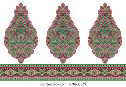 Traditional Paisley Border Stock Vector (Royalty Free) 1290797875 ...