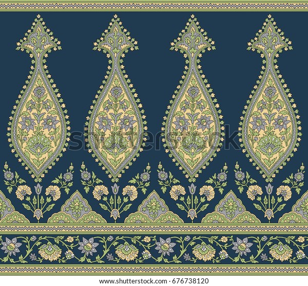 Seamless Traditional Indian Motif Stock Illustration 676738120 