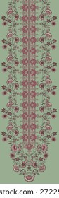 Seamless Tropical Botanical Leaf Pattern on Sage Green