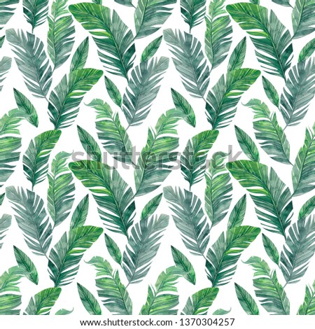 Seamless tropical pattern with leaves