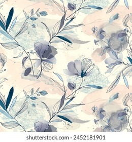 seamless vector flower Pattern on background for digital design - Powered by Shutterstock