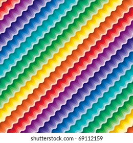 Seamless vivid rainbow wave background