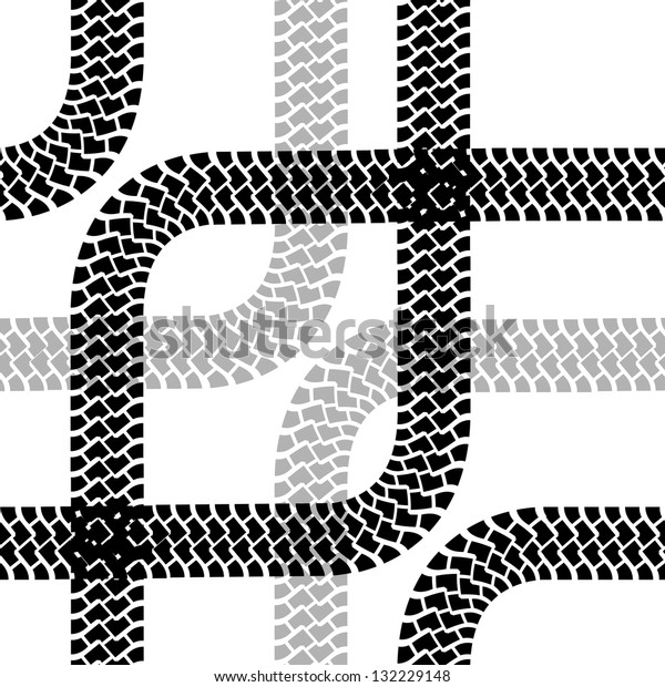 Seamless wallpaper tire tracks pattern
illustration 
background