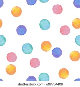 Seamless watercolor circles pattern background
