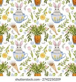Seamless Watercolor Easter Pattern