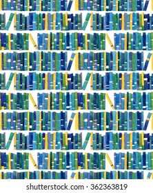 Seamless Watercolor Pattern With Book