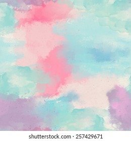 Seamless watercolor wash pattern on paper texture. Abstract background 