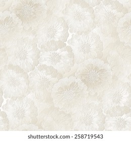 Seamless Wedding Pattern, White Gypsum Board, Painted With Watercolors, Stamped Shapes Of Small Flowers Texture