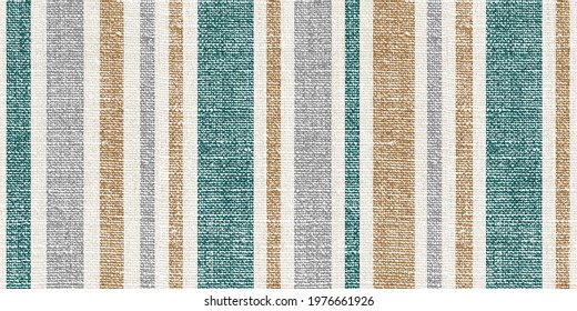 Seamless Winter striped pattern with Linen Fabric Texture. Snow green, gray and gold accent with all-over repeat print design. Suitable for all kind of Textile prints and home decor products.