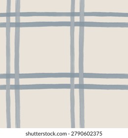  Seamless woven grid pattern in dusty blue with hand-painted texture and a modern windowpane plaid layout. Perfect for coastal interiors, wallpaper, textiles, upholstery and contemporary surface pattern projects.