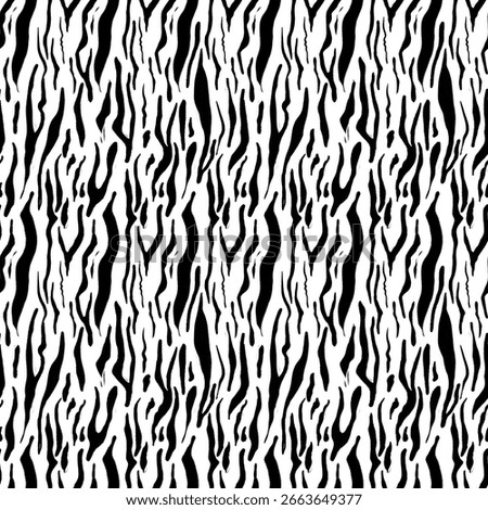 Seamless Zebra Print Pattern – Black and White Animal Stripe Texture