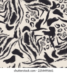 Seamless zebra skin pattern for fabric print