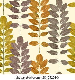 Seamlessly brown oak leafs pattern.
