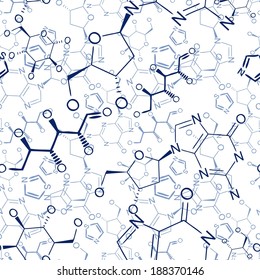 Seamlessly Wallpaper Blue Chemistry Formulas On Stock Illustration ...