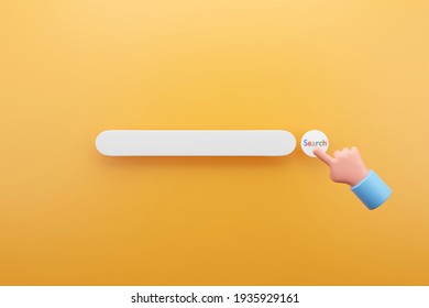 Search Bar Graphic Design With Yellow Background, 3d Render