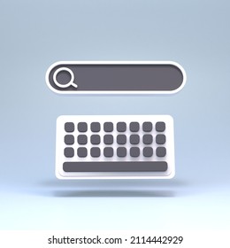 Search Bar And Keyboard. 3D Renderer