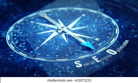 Ebusiness Network Concept Compass Direction On Stock Illustration 