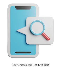Search Find Magnifier 3D Rendering Icon Illustration