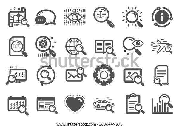 Search
icons. Photo indexation, Artificial intelligence, Car rental icons.
Airplane flights, Web search engine, Analytics. Find photo,
checklist document, artificial intelligence
eye.