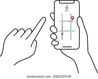 Search the route to your destination using your smartphone