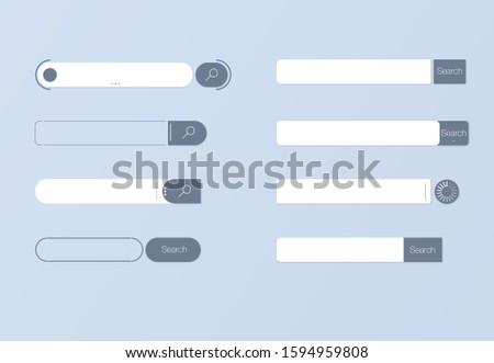Search ui. Set Search bar vector element design, set of search boxes ui template isolated on gray background. Search Address and navigation bar icon. 