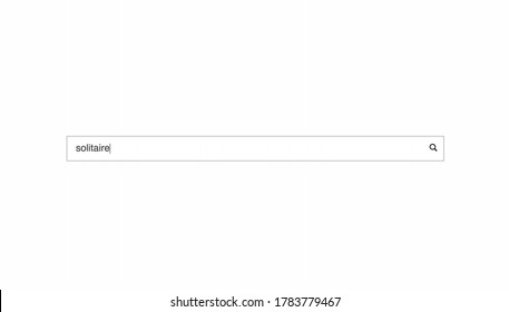 Searching For Information About Solitaire In The Internet Browser. Typing In A Search Line On The Computer. Searching Browsing Internet. Data Information Networking Concept With Search Bar