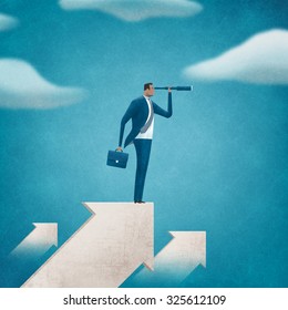 Searching. Search For Opportunities. Business Illustration