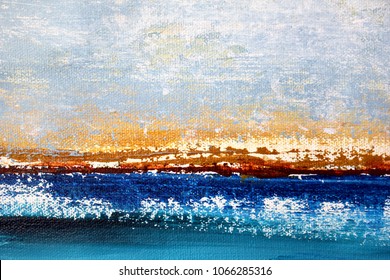 Seascape On Canvas, Impressionist Painting On Canvas