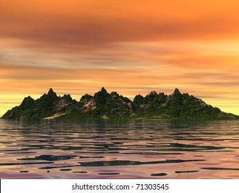 seascape at sundown