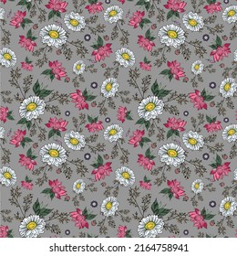 Seasonal Floral Print Seamless Design, Surface Pattern Design, Textile Print , Repeatable Design For Apparel And Accessories, Kids And Women Wear Print