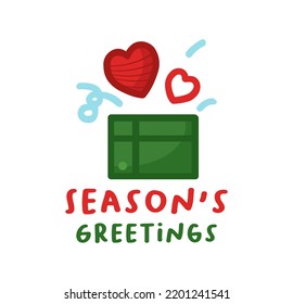 Seasons Greetings And Happy Holidays Sticker  