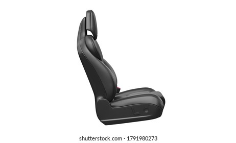 Seat Car Chair Leather Automobile, Side View. 3D Rendering