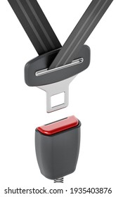 Seatbelt Isolated On White Background. 3D Illustration.