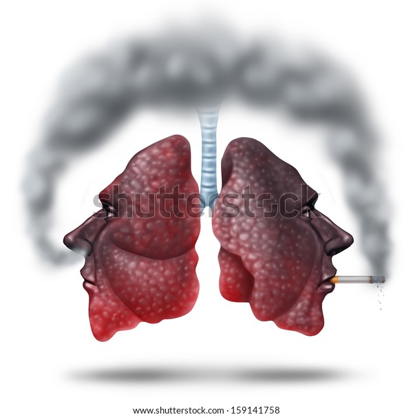 第二の手が喫煙に対する健康管理のコンセプトを 人間の肺は ある喫煙者のように頭の形をしており 別の無害な犠牲者の肺は 臓器を黒く変える毒ガスを吸い込んでいる のイラスト素材