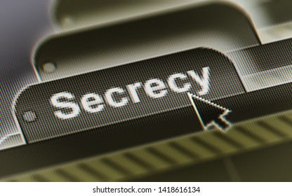 Secrecy. A File In A Screen. Illustration.