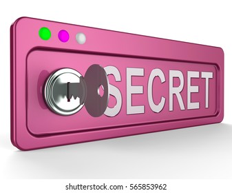 Secrecy Lock And Key Represents Top Secret 3d Illustration