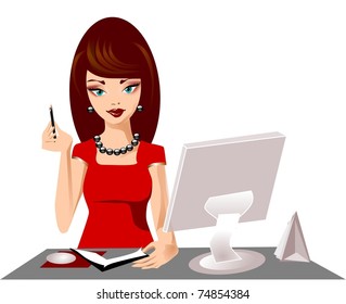 Secretary Can Easily Handle Several Things Stock Vector (Royalty Free ...