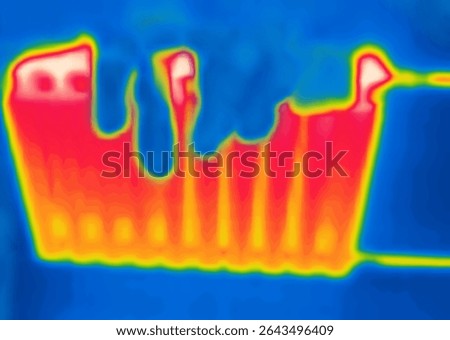 section heating battery. Image from thermal imager device.
