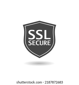 Secure Connection Icon With Shadow. SSL Logo