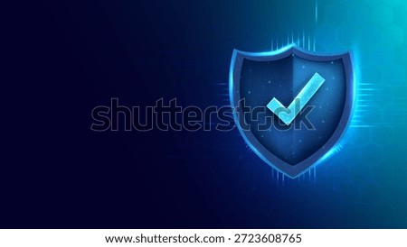 Secure digital shield icon highlighting protection and safety in technology. Represents cybersecurity concepts and trustworthiness in online environments.