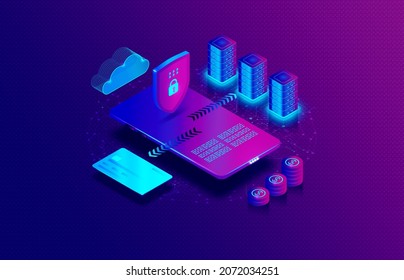 Secure Online Payment Processing Concept - Innovation in Fintech - Financial Technology - Making Secure Payments Online - 3D Illustration