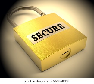 Secure Padlock Indicates Restricted Protected 3d Rendering