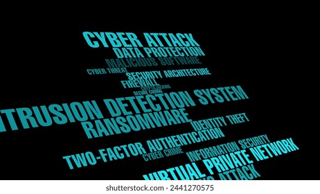 Secure your digital technology with cyber security on black background for safeguarding against cyber threats