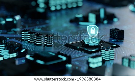 Secured internet network technology conceptual image. 3d Render.