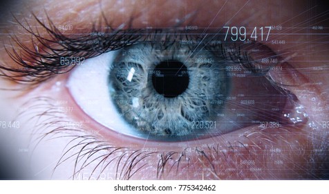 Security Access Technology Scanner Decodes Retinal Stock Illustration ...