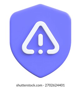 Security alert concept designed with attention sign provides a notification, ensuring vigilance for potential threats and data protection. Perfect for security-conscious designs. 3D icon.