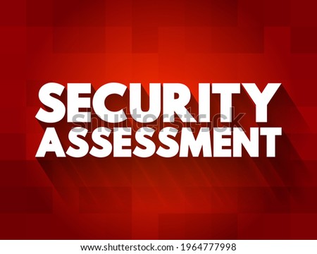 Security Assessment - explicit study to locate IT security vulnerabilities and risks, text concept background
