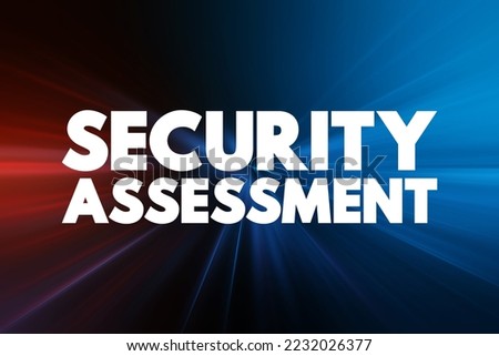 Security Assessment - explicit study to locate IT security vulnerabilities and risks, text concept background