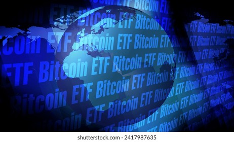 Security of bitcoin etf and rotating world in global finance new opportunity for digital money investment fund with securities and shares - Powered by Shutterstock