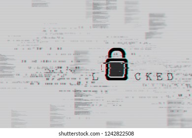 security concept in a glitch effect background